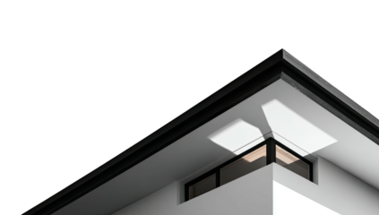 Angular architectural detail, sharp angles, shadowed wall, clean design, minimal, modern aesthetic