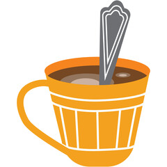 Coffee cup vector hot smell espresso in mug icon
