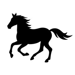 Obraz premium Horse Silhouette of a running horse showing power and motion.