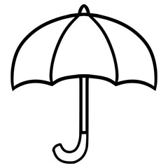 doodle umbrella illustration hand drawn outline vector