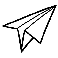 doodle origami paper plane outline hand drawn illustration