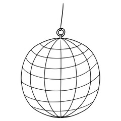 disco ball illustration hand drawn outline vector