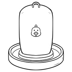 poultry fountain illustration hand drawn outline vector