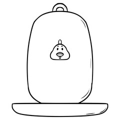 poultry fountain illustration hand drawn outline vector