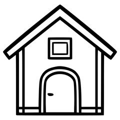 doodle home illustration hand drawn outline vector