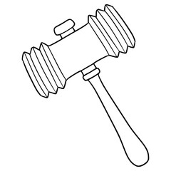 toy hammer illustration hand drawn outline vector