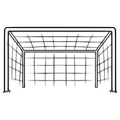 soccer goal illustration hand drawn outline vector