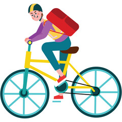 Man riding bike vector guy on bicycle icon