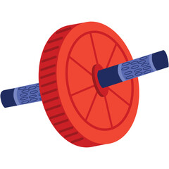 Gym wheel icon fitness sport roll equipment vector