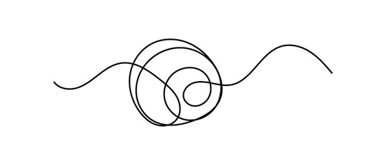 Obraz premium messy clew line connected icon, one line continous messy clew confusions line icon.