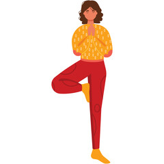 Woman yoga fitness pose vector icon illustration