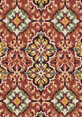 Intricate Traditional Tapestry Pattern Featuring Floral And Geometric