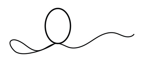 one line continous egg icon hand drawn.