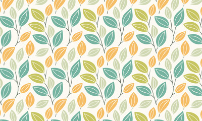 Simple abstract leaf seamless pattern, Natural and organic background for fabric, textile, branding, and wallpaper