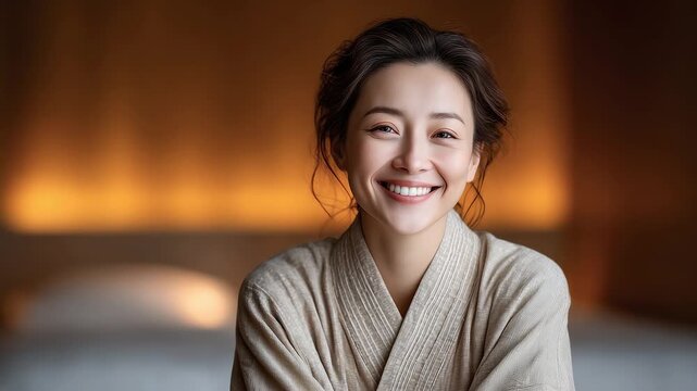 Asian Woman Smiling Close-up Showcasing Confidence and Beauty