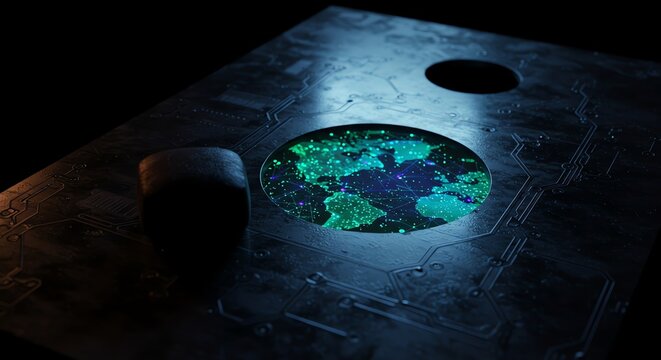 Global Network Connection Futuristic Technology World Data Grid