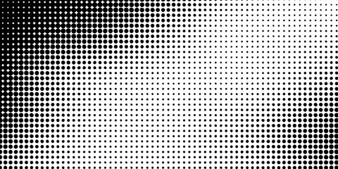 Dotted gradient halftone background. Horizontal seamless dots pattern in pop art style. Abstract modern stylish texture. Vector illustration.