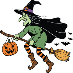  Flying Halloween Witch
