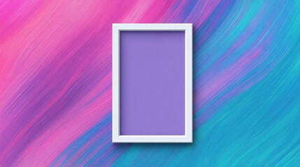 Elegant Blank Picture Frame on Colorful Pastel Background with Vibrant Swirls and Gradients for Creative Design Projects