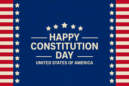 Celebrate happy constitution day usa with stars and stripes patriotic design