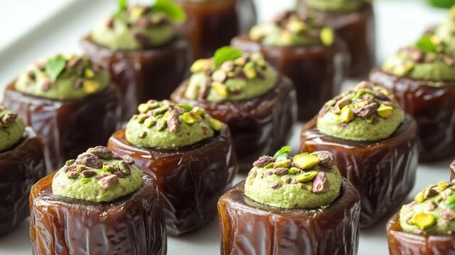 A beautifully presented white plate filled with rich and decadent chocolate-covered treats