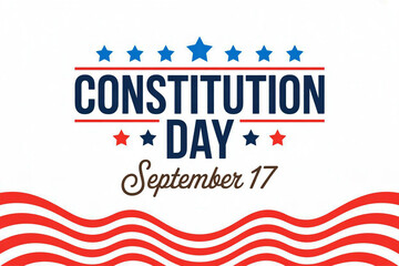Celebrate constitution day september 17 with patriotic american graphics and waving flag design