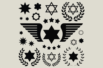 Simple Star Icon Set Flat Design