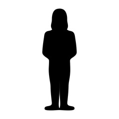 Silhouette of a standing person with a shapeless head and body