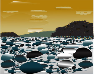 Obraz premium sea and sun background