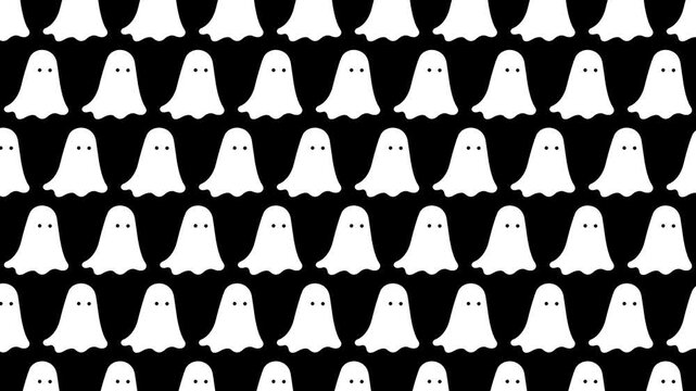 black and white seamless ghost pattern