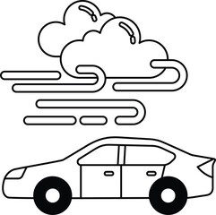 A car is shown with a cloud in the background