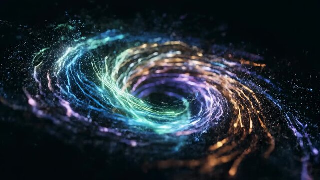 Cosmic Symphony: A mesmerizing display of swirling cosmic energy, showcasing a vibrant array of colors and patterns against the deep expanse of space.