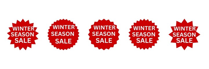 Winter season sale stickers set, Winter season sale tags set, Winter season sale labels