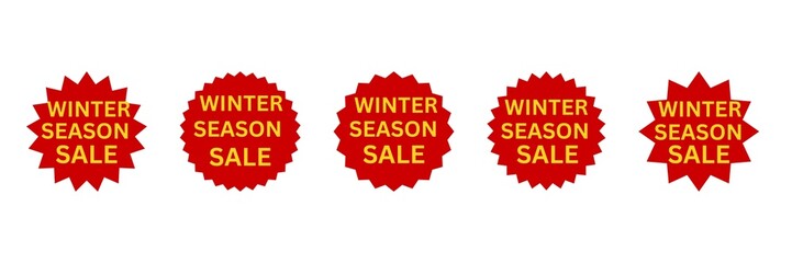Winter season sale stickers set, Winter season sale tags set, Winter season sale labels
