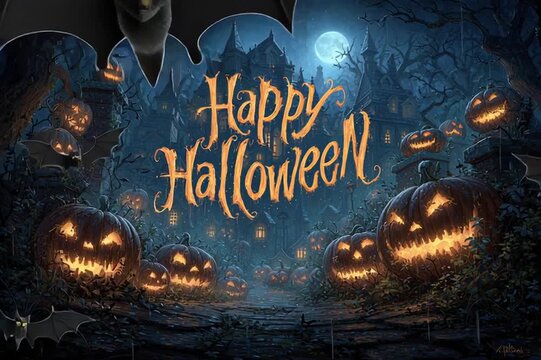 Halloween greeting card. Generative AI	