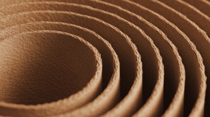 Close-Up Macro of Spiral Corrugated Cardboard Texture – Minimalist Industrial Packaging Concept