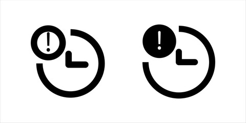 Time delay icon. Isolated on white. icon set . vector illustration, pictogram isolated on white background. color editable	
