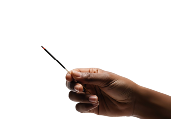 Black Hand Holding Incense Stick Action Smoke Aroma Meditation Ritual Realistic Photography Isolated PNG on isolated transparent background