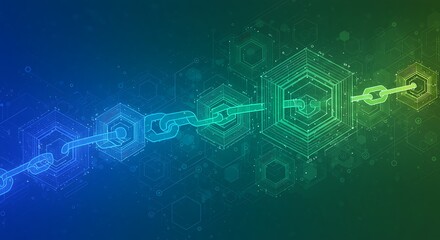 Abstract blockchain digital network technology illustration concept