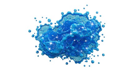 Abstract blue water splash isolated on a white background
