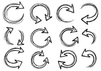 Vector art of hand drawn circle arrow collection for business and presentation design elements