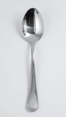 Stainless Steel Spoon with Shiny Finish for Premium Household Object and Kitchen Utensil Concept