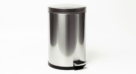 Sleek stainless steel pedal bin on a clean white background, ideal for modern home or office.