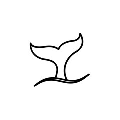 whale tail Icon vector sign isolated for graphic and web design. whale tail symbol template color editable on white background.