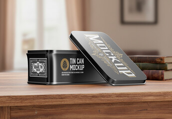 Rectangular Tin Can Mockup
