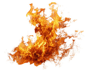 Blazing Fire Flames on Transparent Backdrop Intense Heat Fiery Explosion Powerful Combustion Energy Inferno Warmth Danger Flame Brightness Burning Fuel