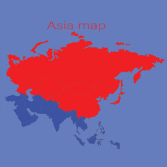 Main regions of Asia. Political map with single countries. Colored subregions of the Asian continent. Central, East, North, South, Southeast and Western Asia. English labeled. Illustration. Vector.