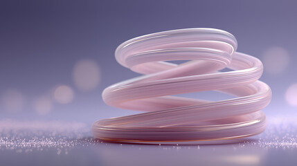 Spiral line art drawn irregular and messy on pastel lavender background abstract organic freehand drawing chaotic energy motion concept creative expression generated ai