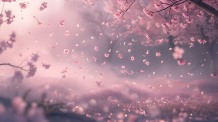 dreamlike cherry blossom landscape Whispers of Spring Generative AI