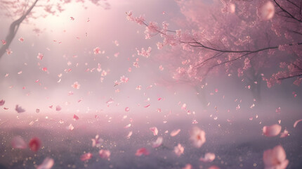 dreamlike cherry blossom landscape Whispers of Spring Generative AI